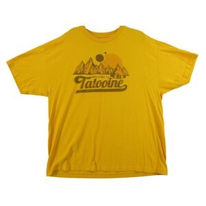 Star Wars Welcome to Tatooine Graphic T-Shirt Mens XXL Yellow Mad Engine Retro